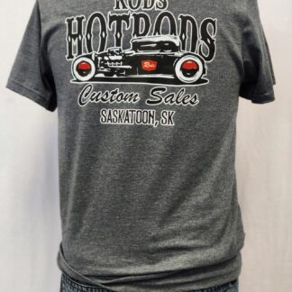 T-Shirt - Dark Heather Gray - White Hotrod $30