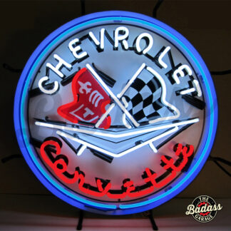 Corvette C1 Blue Ring Neon Sign With Backing