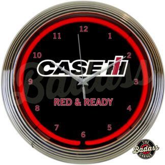Case IH Red and Ready Neon Clock