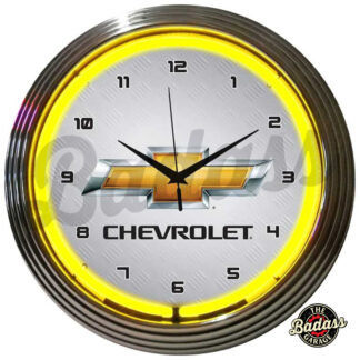 GM Chevrolet Yellow Neon Clock