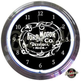 Ford Motor Company 1903 Heritage Emblem Neon Clock