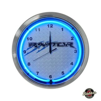 Ford Raptor Blue Neon Clock