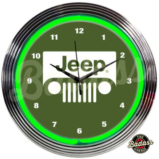 Jeep Green Neon Clock