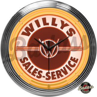 Jeep Willys Sales Service Neon Clock