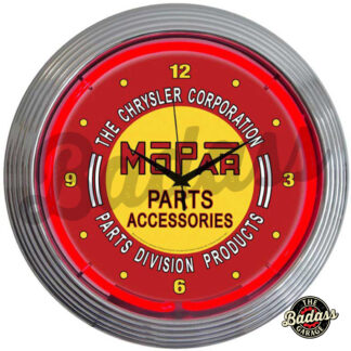 Mopar Red Vintage Neon Clock