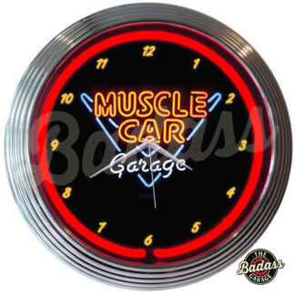 Muscle Car Garage Neon Clock
