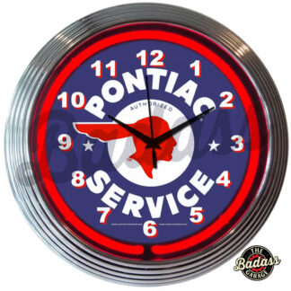 Pontiac Service Neon Clock