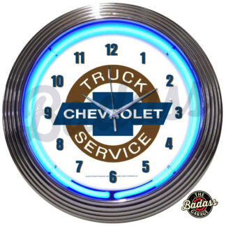 Chevy Trucks Chevrolet Service Neon Clock