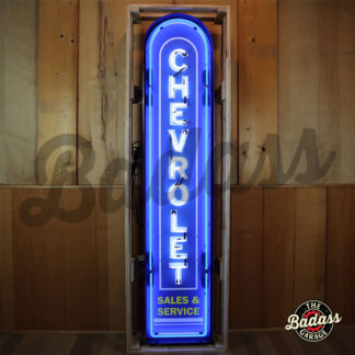 Chevrolet 72" Vertical Neon Sign in Steel Can