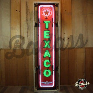 Texaco 72" Vertical Neon Sign in Steel Can