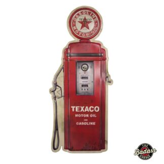 Vintage Texaco Gas Pump Shaped and Embossed Metal Sign