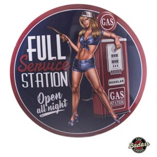 Full Service Station Domed Metal Sign
