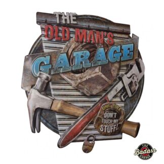 The Old Man's Garage Shaped and Embossed Metal Sign