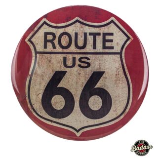 Route 66 Rustic Domed Metal Sign