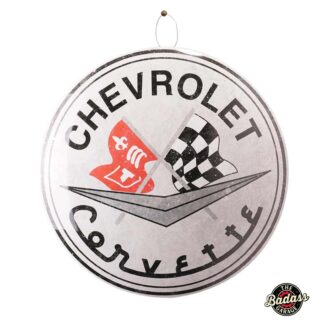 Chevy Corvette Domed Metal Sign
