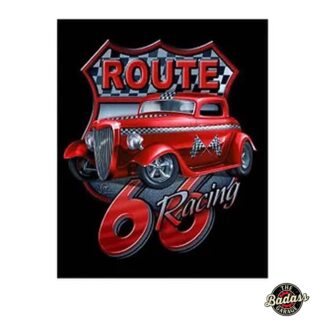 Route 66 Racing Flat Rectangle Tin sign