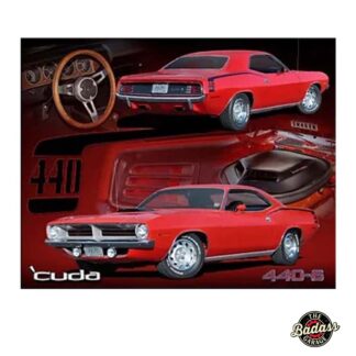 440-6 'Cuda Flat Rectangle Tin Sign