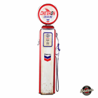 Chevron 41" Gas Pump Embossed Metal Sign