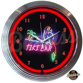 Tiki Bar Neon Clock