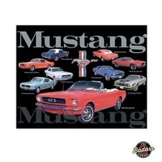 Mustang Collage Flat Rectangle Tin Sign