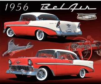 1956 Bel Air Flat Rectangle Tin Sign