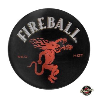 Fireball Black Domed Metal Sign