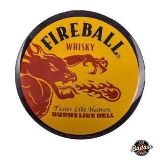Fireball Gold Domed Metal Sign