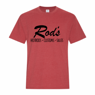 Rod's Hotrods Black Word Logo T-Shirt - Red $30