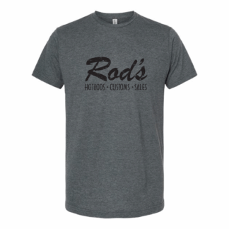 Rod's Hotrods Distressed Word Logo T-Shirt - Heather Charcoal $30