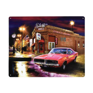 Downtown Flat Rectangle Tin Sign