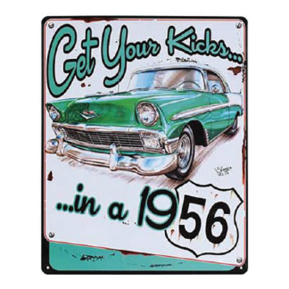 Get Your Kicks Flat Rectangle Tin Sign