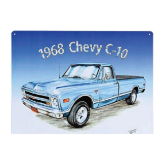 68 Chevy C-10 Flat Rectangle Tin Sign
