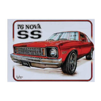 76 Chevy Nova SS Flat Rectangle Tin Sign