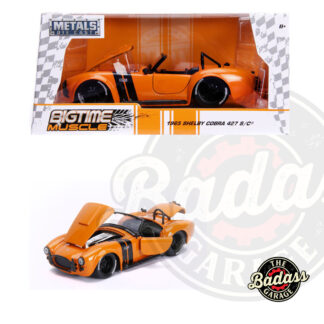 Jada 1/24 Scale "BIGTIME Muscle" 1956 Shelby Cobra 427 S/C - Metallic Orange and Black Diecast Metal Collectible Model Cars