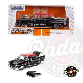 Jada 1/24 Scale "BIGTIME Muscle" 1957 Chevy Bel Air - Black Widow Diecast Metal Collectible Model Car