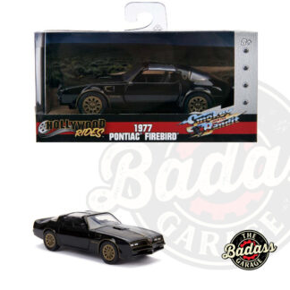 Jada 1/32 Scale "Hollywood Rides" Smokey & The Bandit 1977 Pontiac Firebird- Glossy Black with Gold Rims Diecast Metal Collectible Model Car