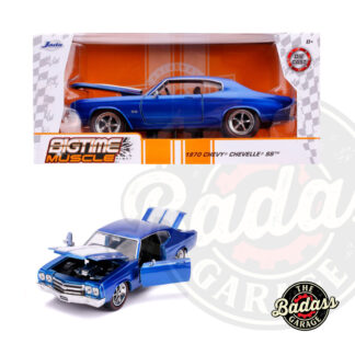 Jada 1/24 Scale "BIGTIME Muscle" 1970 Chevy Chevelle SS - Metallic Blue White Stripes Diecast Metal Collectible Model Car