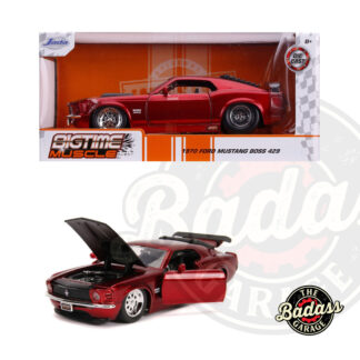Jada 1/24 Scale "BIGTIME Muscle" 1970 Ford Mustang Boss 429 - Glossy Candy Red Diecast Metal Collectible Model Car