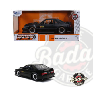 Jada 1/24 Scale "BIGTIME Muscle" 1989 Ford Mustang GT Fox body With Hooker Header Decal - Black Diecast Metal Collectible Model Car