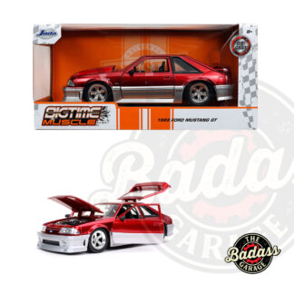 Jada 1/24 Scale "BIGTIME Muscle" 1989 Ford Mustang GT - Candy Red Diecast Metal Collectible Model Car