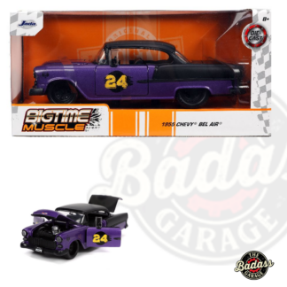 Jada 1/24 Scale "BIGTIME Muscle" 1955 Chevy Bel Air Hardtop - Racing Purple 24