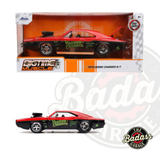 Jada 1/24 Scale "BIGTIME Muscle" 1970 Dodge Charger R/T Voodoo Drag - Red and Black with Voodoo Charger Decal Diecast Metal Collectible Model Car