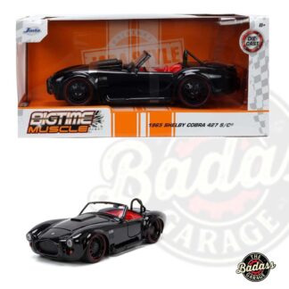 Jada 1/24 Scale "BIGTIME Muscle" 1965 Shelby Cobra - Glossy Black Diecast Metal Collectible Model Car