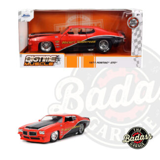 Jada 1/24 Scale "BIGTIME Muscle" 1971 Pontiac GTO The Judge - Red and Black Diecast Metal Collectible Model Car