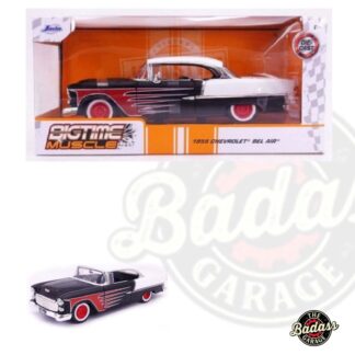 Jada 1/24 Scale "BIGTIME Muscle" 1955 Chevy Bel Air Red wheels With Whitewalls