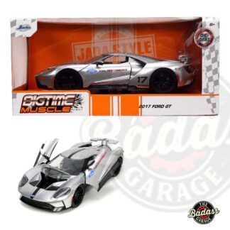 Jada 1/24 Scale "BIGTIME Muscle" 2017 Ford GT - SIlver #17 Performance Diecast Metal Collectible Model Car
