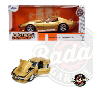 Jada 1/24 Scale "BIGTIME Muscle" 1969 Corvette Stingray - Metallic Gold Diecast Metal Collectible Model Car