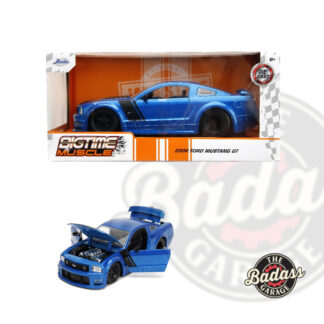 Jada 1/24 Scale "BIGTIME Muscle" 2006 Ford Mustang GT - Metallic Blue with Black Stripe Diecast Metal Collectible Model Car