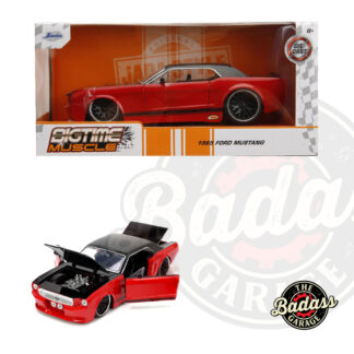 Jada 1/24 Scale "BIGTIME Muscle" 1965 Ford Mustang GT - Glossy Red and Black Diecast Metal Collectible Model Car