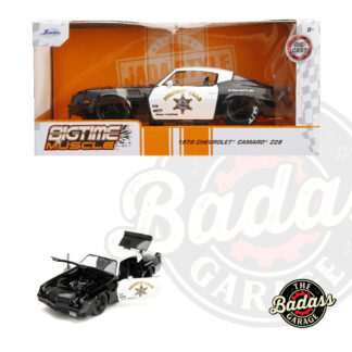 Jada 1/24 Scale "BIGTIME Muscle" 1979 Chevy Camaro Z28 Police Car Highway Drags Mickey Thompson - Black and White Diecast Metal Collectible Model Car